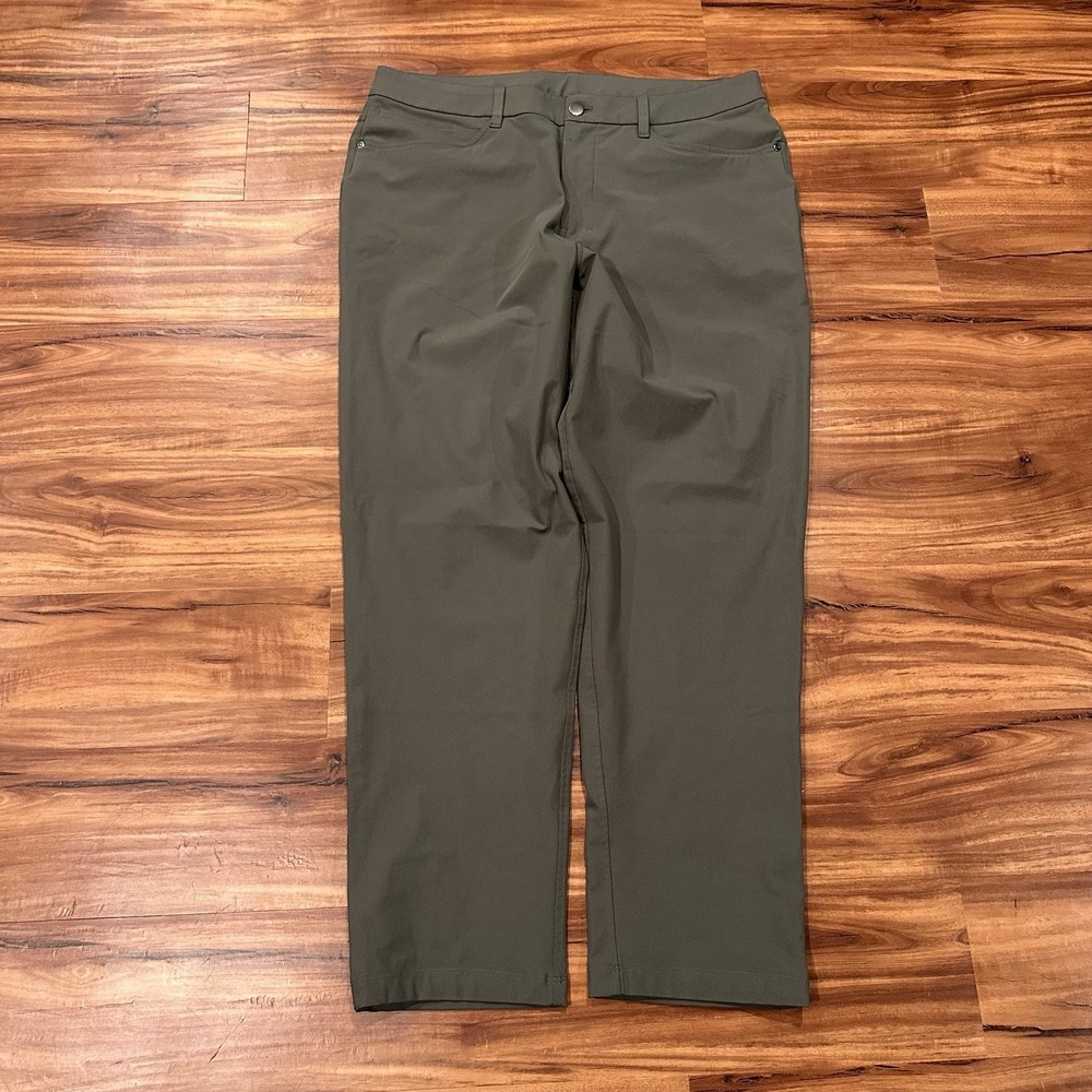 Lululemon Pants Mens 36x30 Green Microfiber Chino Straight Leg Casual Travel
